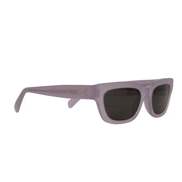 Celine Mens CL401921 Sunglasses Purple Translucent Acetate Square Round Shades